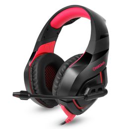 Onikuma pc gaming headset voor PS4 Xbox One, hoofdtelefoon met omnidirectionele microfoon, volumeregeling voor computer laptop Mac PlayStation