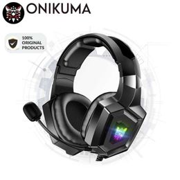 ONIKUMA bedrade stereo gaming-hoofdtelefoon met microfoon LED-verlichting voor gamer-headset HKD230828