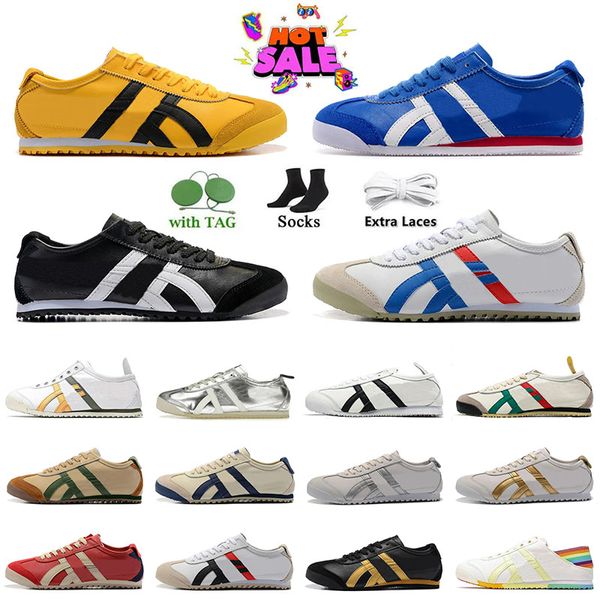 Onitsukass Tiger Mexico 66 Baskets de style de vie Femmes Hommes Designers Chaussures de sport Argent Off Noir Blanc Bleu Rouge Jaune Beige Baskets SLIPON Loafer baskets formateur