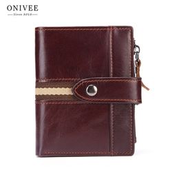 ONIVEE nouveau mince en cuir véritable hommes portefeuille homme peau de vache couverture porte-monnaie petit mâle crédit multifonctionnel Walets229E