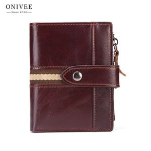 ONIVEE nouveau mince en cuir véritable hommes portefeuille homme peau de vache couverture porte-monnaie petit mâle crédit multifonctionnel Walets255v