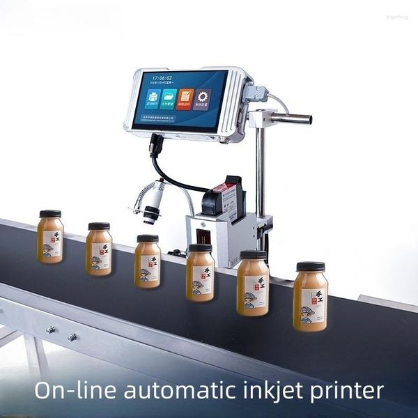 Imprimante à jet d'encre automatique en ligne, date de production, codage, prix, période de validité qualifiée, petite machine d'emballage