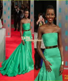 Online verkopen Lupita Nyong039o Baftas rode loper strapless zeemeermin prachtige beroemdheidsjurken op maat gemaakte avondjurken5823439