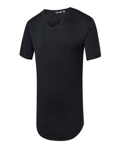 Compras en línea Solid Black Color T Shirt Men 2017 V Neck Mxxl Últimos diseños de camisetas para hombres5672116