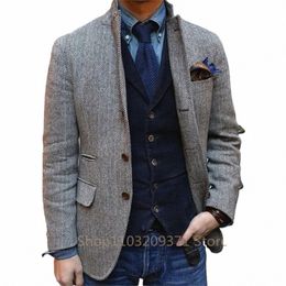 Seulement veste 1 pièces hommes Blazer Herringbe décontracté luxe simple boutonnage costumes élégants pour hommes vêtements pour hommes costume masculin I5f5 #