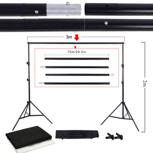 Freeshipping Only sale to Russia Photo Studio Kit Set Backdrop Stand with Storage Bag Black White Nonwoven Backdrops and Mini Clips