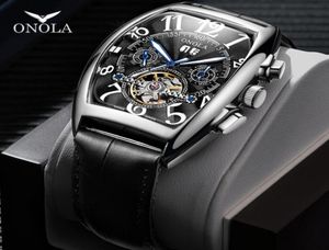 Onola Brand Automatic Mechanical Men Watch 2019 Fashion Business Polshipwatch Unique Leather Belt High Grade Gift Watch Men Men Box670889093971