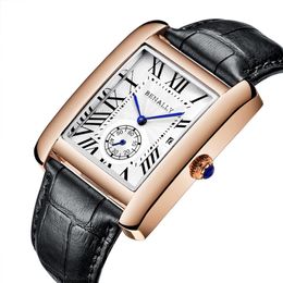 ONOLA top marque de luxe classique montre carrée hommes mode affaires décontracté montre-bracelet étanche en cuir véritable quartz hommes watch346P