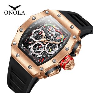 ONOLA montre homme 2023 montre de luxe homme multifonctionnel sport étanche chronomètre montre à Quartz lumineuse