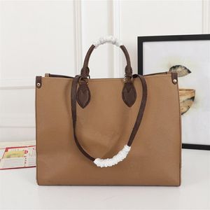 Onthego vrouwen TOTE TOED TAG Handtas Purse Woman Bag Top Handgrepen Strap MicroFiber Lining Shopping Bags M44576282T