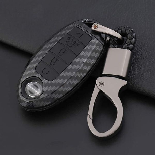 ontto para 5 botones Nissan Infiniti Remote Key Fob Cover Carbon Texture Black283Z