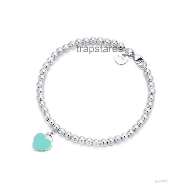 Onzk Charm Moda t Joyería Mujer Hombre Pulsera con cuentas de acero inoxidable Forever Love Esmalte Rosa Azul Corazón Charms Pulsera Pulseras Amantes Regalos Sg2v III2 BZ4Z B IREJ