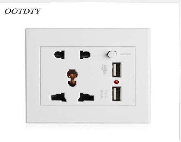 OOTDTY 21A double USB prise murale chargeur ACDC adaptateur secteur prise panneau de sortie wSwitch8023502