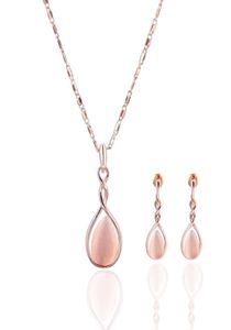 Opaal 2-delige set Bruiloft ketting en oorbellen Bruidssieradenset Bruid en bruidsmeisje Cadeau 12pcs2166909