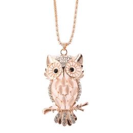 Opale Hibou Pull Chaîne Colliers Mode À La Mode Femmes Déclaration Charme Conception Animale Pendentif Collier Lady Fille Bijoux Accessoires261g