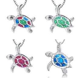 Opal schildpad hanger ketting zilveren ketens sieraden voor vrouw geschenk mode schattige kettingen
