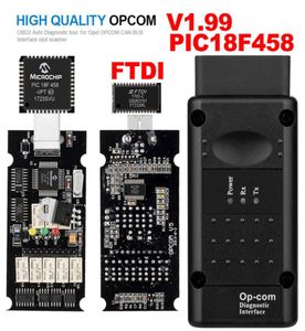 Opel OPCOM V199 met PIC18F458 FTDI Opcom OBD2 Auto OBD Diagnose Scanner Tool OP COM CAN BUS Interface Kit Software USB Update2300112