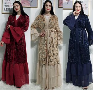 Open Abaya Dubai Kimono Turc Hijab Muslim Dress Islamic Clothing Abayas for Women Caftan Marocain Maroccan Kaftan DJELABA8180420