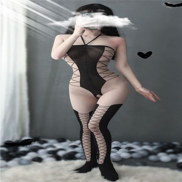 Eltka – sous-vêtements tentation Sexy, poitrine ouverte, chaussettes de Passion gratuites, petites bretelles croisées push-up