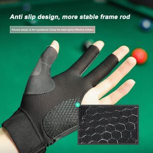 Guantes de billar con dedos abiertos, pegatina ajustable, guantes de billar inglés de poliéster, accesorios de entrenamiento portátiles suaves y suaves 240106