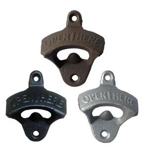 Open hier Bottelopener Wall Monted Giet Iron Openers Retro Beer Home Keuken Bar Serbenden Cokes Soda Bottle Openers 3 Colors ZYC11310634