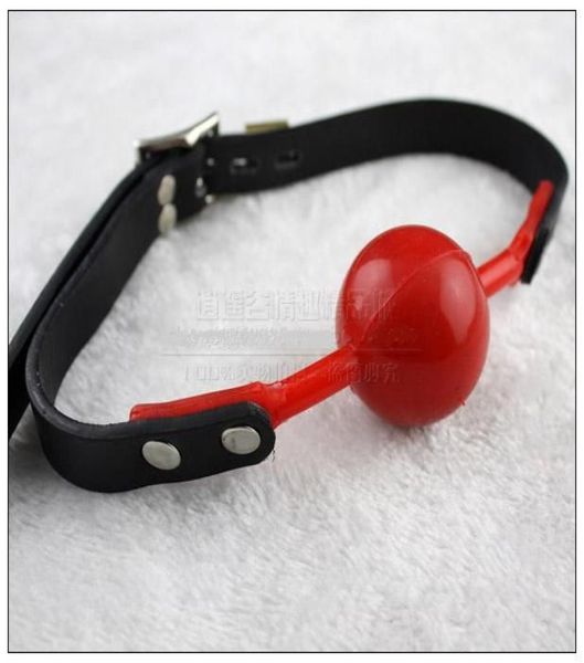 Gags de boule de silicone rouge de bondage de bouche ouverte avec la serrure de cuivre Passion flirtant le produit de sexe de BDSM Toy5455962