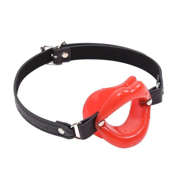 Bouche ouverte Gag lèvres en forme de morsure Gag jeux pour adultes jouets sexuels oraux pour amoureux noir rouge rose GN2220000705857076