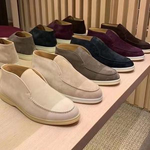 Abierto PIANA Walk Zapatos casuales de gamuza Botas de tobillo Moda Mujer Resbalón en los pisos para caminar de los hombres Diseñador de botas LP cortas clásicas para unisex ing