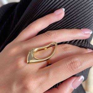 Open ringen voor vrouwen Koreaanse stijl vrouwen ring goud vintage mannen roestvrij stalen paar ringen 2021 trend sieraden voor vrouwen cadeau G1125