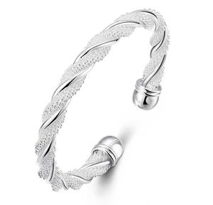 Bracelet ouvert en argent Sterling cristal Bracelet de mariée fille fil femme Bracelets gros bracelets bijoux