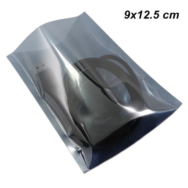 Open Top 9x12.5 cm Poly Plastic Anti-Static Vacuum Heat Seal Package Bag Anti Static Electronics Heat Seal Pochette d'emballage USB Cable Seal Bags