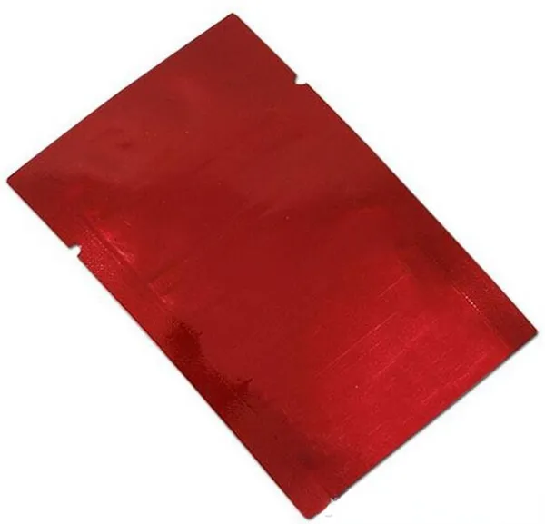 Sac d'emballage en aluminium ouvert, rouge, thermoscellé, pour thé, collation, aliments, sac d'emballage sous vide en Mylar, paquet de café, 500 pièces/lot