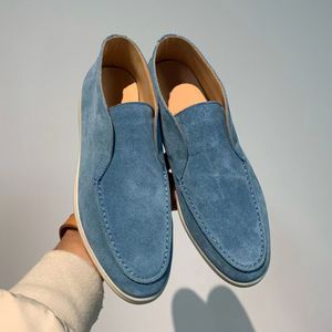 Open Walk Zapatos casuales de gamuza Botas de tobillo Moda para mujer Resbalón en hombres Pisos para caminar Clásico corto PIANA Bota Diseñador de lujo para unisex LP Zapato de vestir Calzado de fábrica