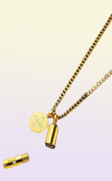 Collier pendentif capsule ouvrable hommes femmes luxe designer lettre pendentifs en acier inoxydable hommes chaîne à maillons cubains gold7063972