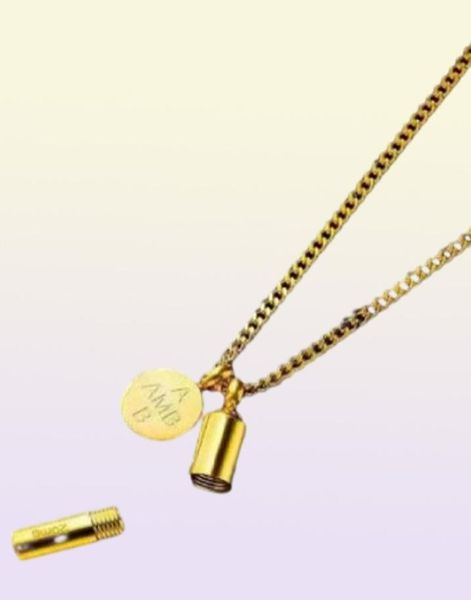 Capsule ouverte Collier pendent Men Femmes Femmes Luxury Designer Lettre Pendentifs En acier inoxydable Chaîne de liaison cubaine Gold9621067