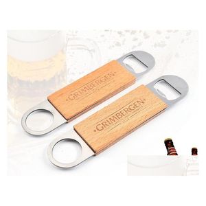 Ouvre-bouteilles en acier inoxydable, 300 pièces, poignée en bois, bouteille de bière suspendue, boisson durable, tire-bouchon, Bar, outils de cuisine, cadeau, Drop Dhpgc