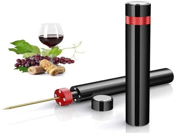 Abriste Bomba de aire Botella de vino Abridor seguro Pon de acero inoxidable portátil Pasador de corcho Presión de aire Corkscrew Herramientas de cocina Acceso 4583611