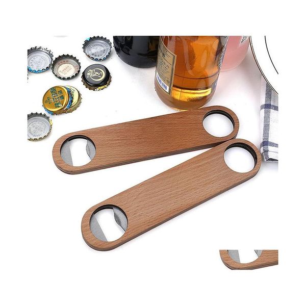 Ouvreur Grand Manche En Bois Barman Ouvre-Bouteille Vin Bière Soda Bouchon En Verre Cuisine Bar Outils Usine En Gros Lx1585 Drop Delivery Ho Dhqeg