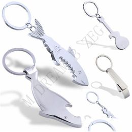 Abren Bottle Abren Abren Keychain Promotion Gift Tiburón Guitarra personalizada Y Girl Girl Ensuga Aleación de zinc Beer Women Men Key Drop entrega a casa G Dhzab