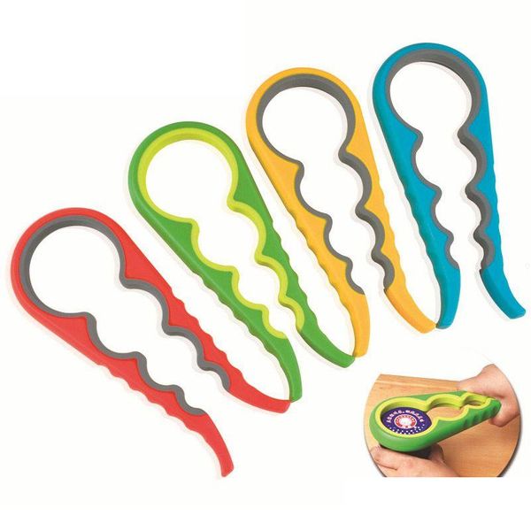 Les ouvreurs peuvent vis-couvercle 1pc anti-glissement 4 dans 1 accessoires de cuisson mtifonction ouverte de bouteille ouvre-bouteille de cuisine