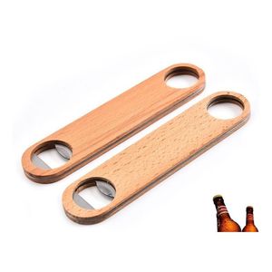 Openers Aangepaste houten handvat flesopener Bar Blade Bierflesopener Vintage houten roestvrijstalen barman Sn2099 Drop Delivery H Dhkqi