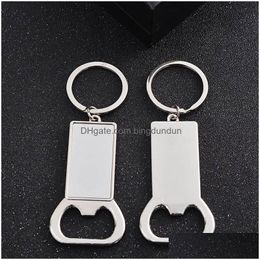 Ouvreurs Transfert de chaleur à bière ouvre-trèche Keychain Pendant métal sublimation Blanque Couchette de bouchon bricolage Portable Tool Drop Livraison Ho DH0V2