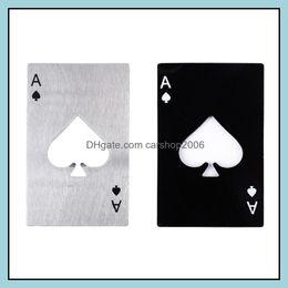 Openers keukengereedschap keuken eetbar huizen tuin poker credict card fles opener spade a speel roestvrij staal sier zwarte kleur dr