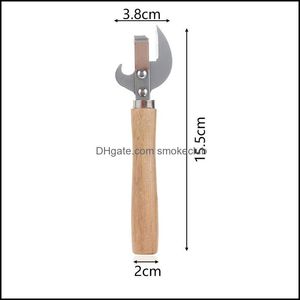 Openers Keuken Gereedschap Keuken, Dining Bar Thuis Tuin Mtifunction Easy Manual Side Cut Metal Beer Bottle Opener Rvs Wood Handl