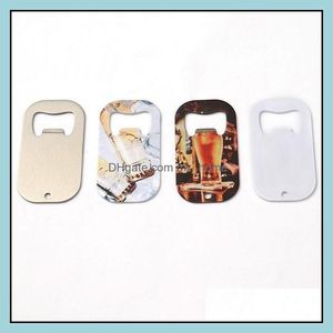 Abridores Herramientas de cocina Cocina Comedor Bar Hogar Jardín Ll Sublimación Botella de cerveza en blanco Sacacorchos Diy Metal Sier Dog Tag Dh2Fz