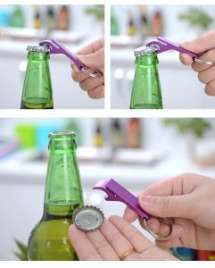 Ouvre-bouteille de poche porte-clés ouvre-bouteille de bière barre de griffe petite boisson porte-clés pendentif anneau peut faire logo Boutique Simple