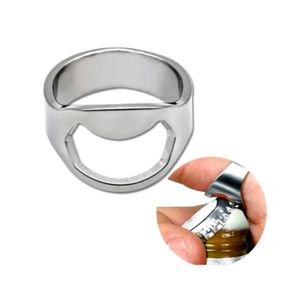 Ouvre-bouteilles de bière portables, ouvre-bouteille Unique en acier inoxydable, bague pour hommes, mode Punk couleur créativité décoration bijoux