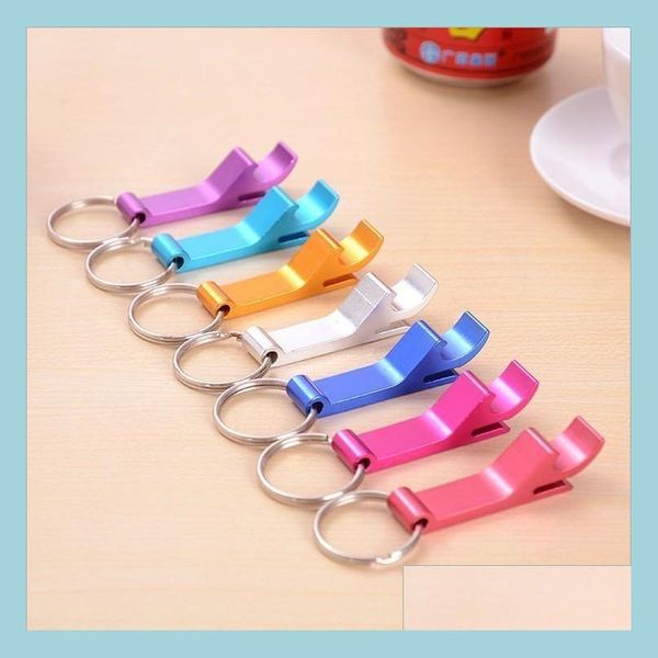 Ouvre-clés Proable Key Chain Opener Métal Alliage d'aluminium Porte-clés Anneau Bouteille de bière Ouvre-boîtes Outil Gear Beverage Drop Delivery Accueil Ga Dhr3O