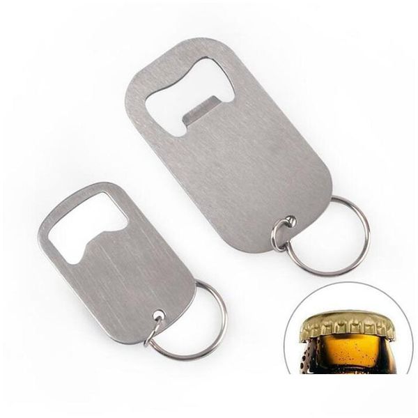 Abridores Protable Llavero Llavero Abrebotellas de cerveza de acero inoxidable Bebidas de tamaño grande y pequeño Qw8551 Entrega de la gota Home Garden Ki Dhxqu