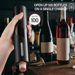 Ouvre-bouteille de vin électrique rechargeable ouvre-bouteille automatique tire-bouchon rouge coupe-capsule pour fête bar amoureux cadeaux de mariage 221205